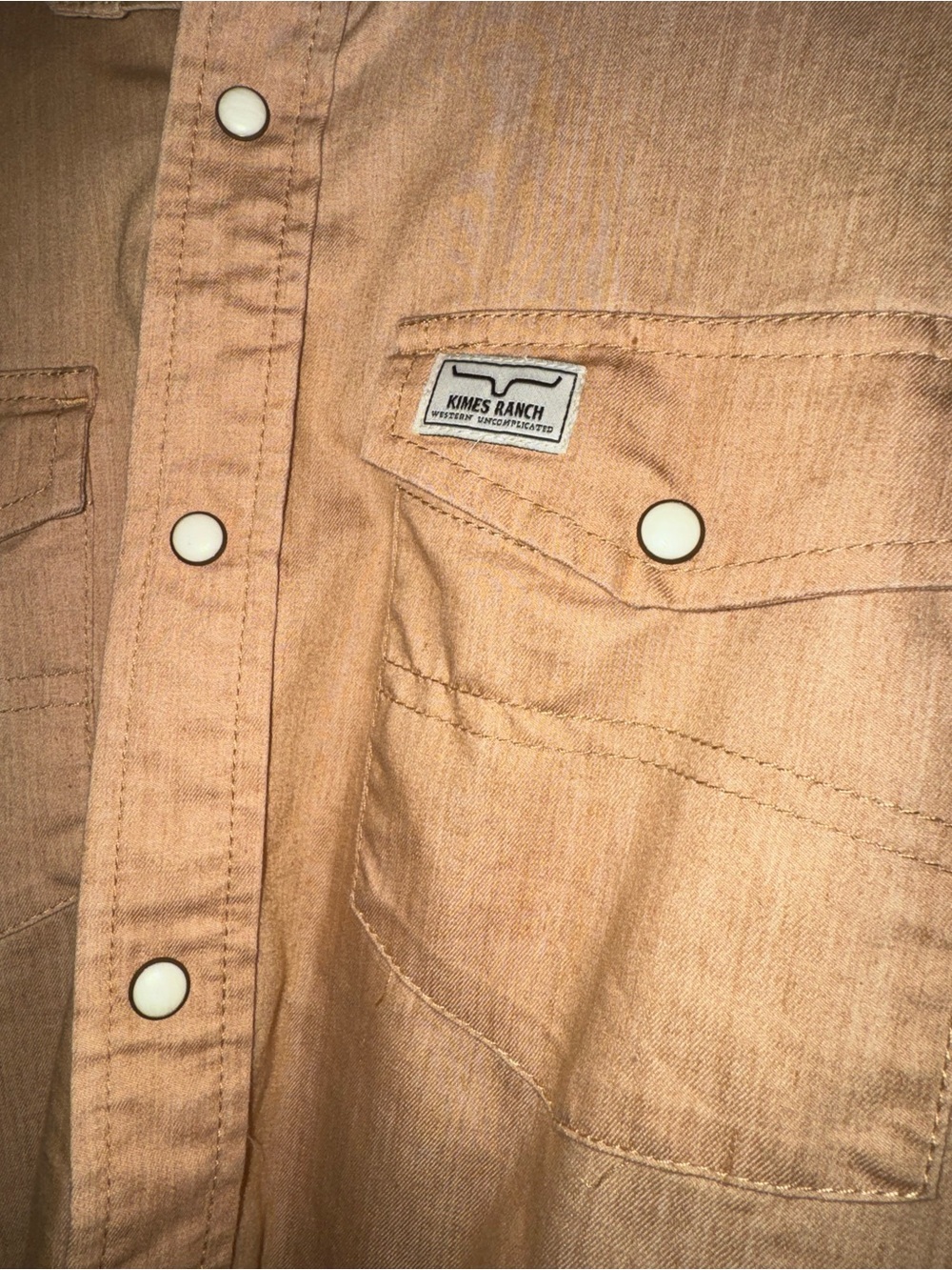 Kimes Ranch Tan Button-Up Work Shirt - Picture 3 of 3